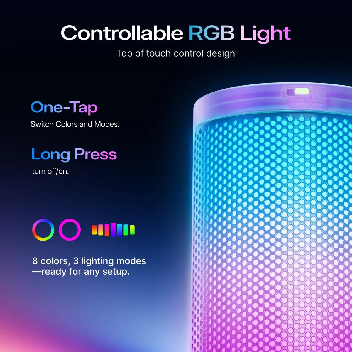 MAONO DGM20S USB Microphone for PC with Clear Voice & Noise Reduction | RGB Lighting & Noise Cancellation - view 6