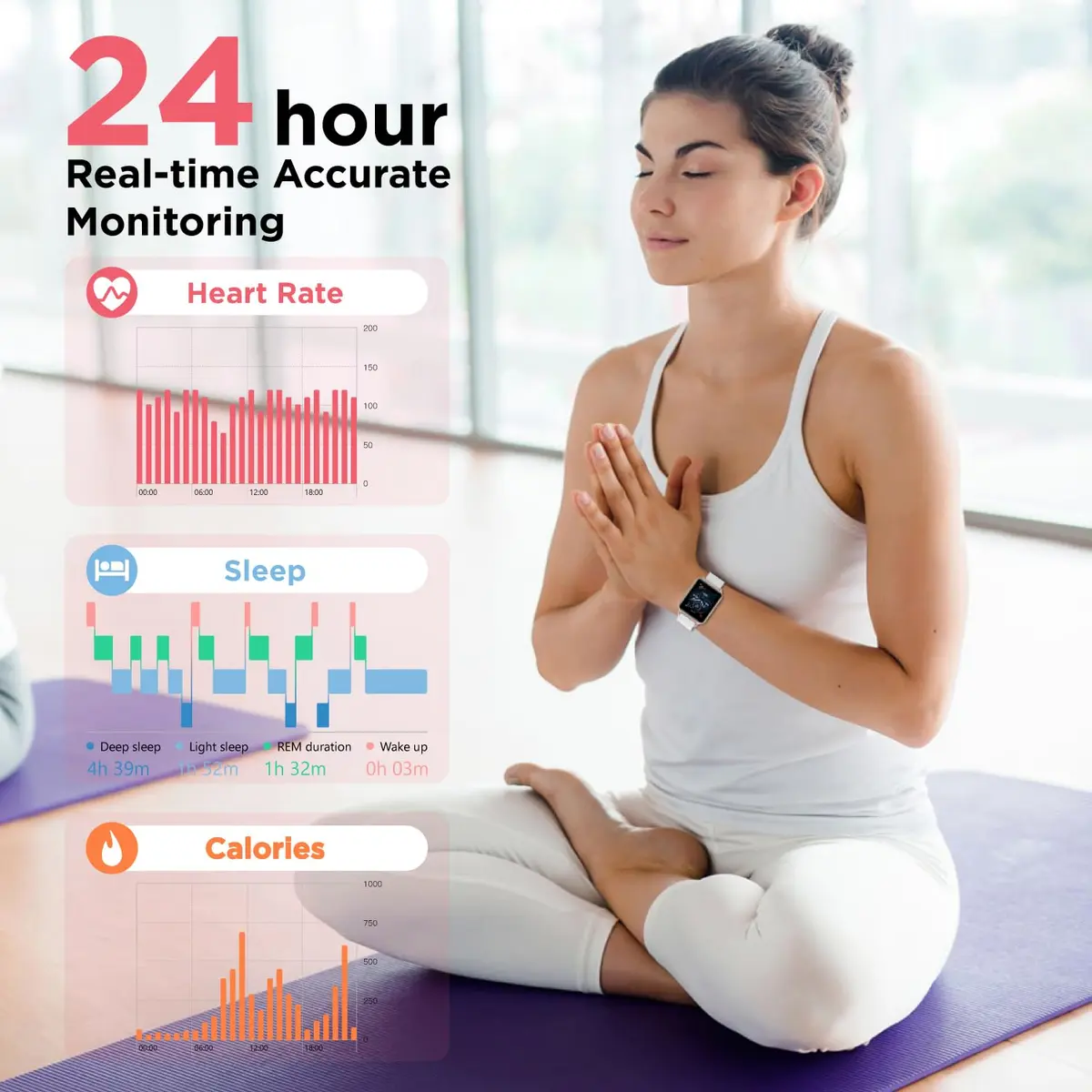 Motorola Moto Watch 70 - Health & Fitness Bluetooth Smartwatch 1.69" LCD Rose Gold | Advanced Health Features - view 5