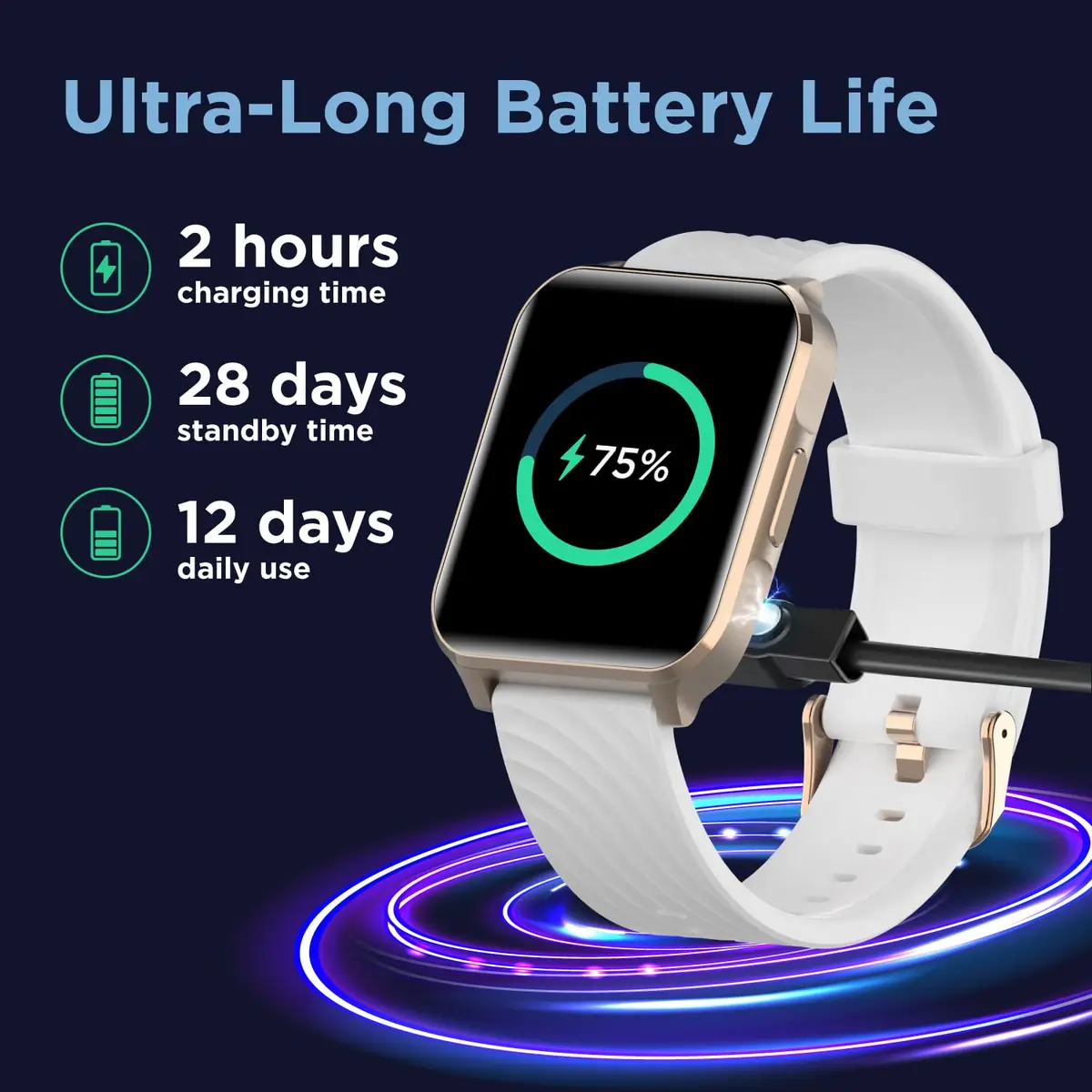 Motorola Moto Watch 70 - Health & Fitness Bluetooth Smartwatch 1.69" LCD Rose Gold | Advanced Health Features - view 3