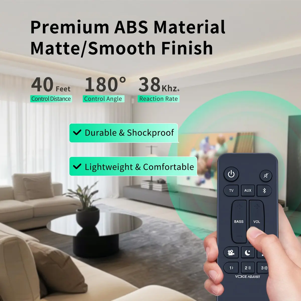 WDZP Universal Soundbar Remote Control for Polk Audio Signa S1 S2 S3 | No Programming, 180° Infrared, 12m Range - view 5