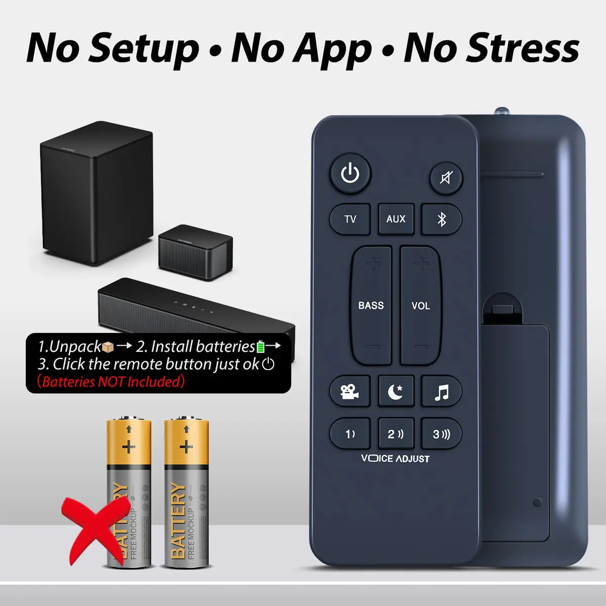 WDZP Universal Soundbar Remote Control for Polk Audio Signa S1 S2 S3 | No Programming, 180° Infrared, 12m Range - view 6