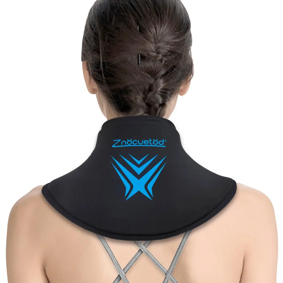 ZNÖCUETÖD Neck Ice Pack Wrap Reusable Gel Ice Packs for Cervical Injuries Pain Relief, Black - main product image