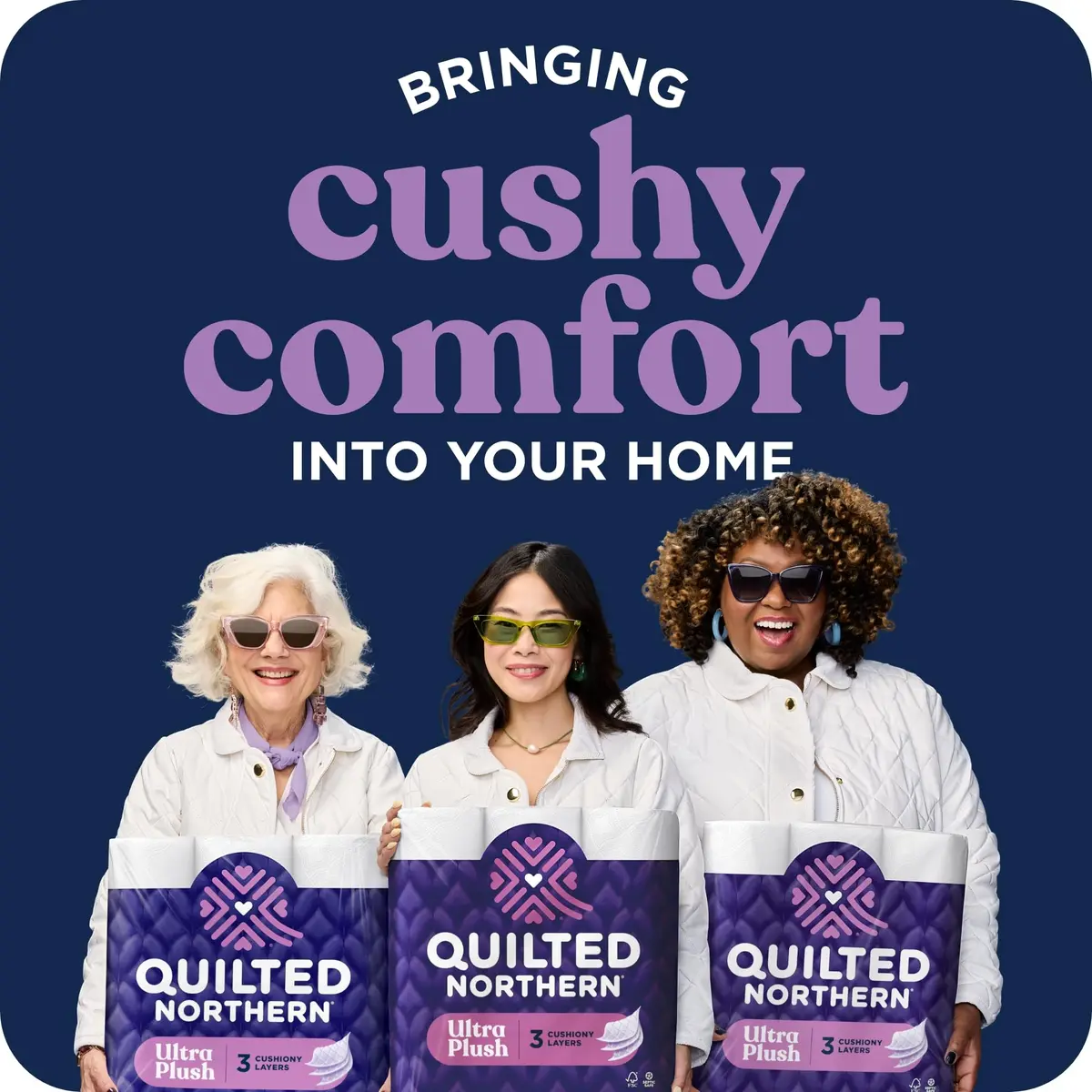 Quilted Northern Ultra Plush Toilet Paper, 8 Super Mega Rolls (3024 Sheets Total) | 3-Ply Softness, Lint-Free, USA Imported - view 6