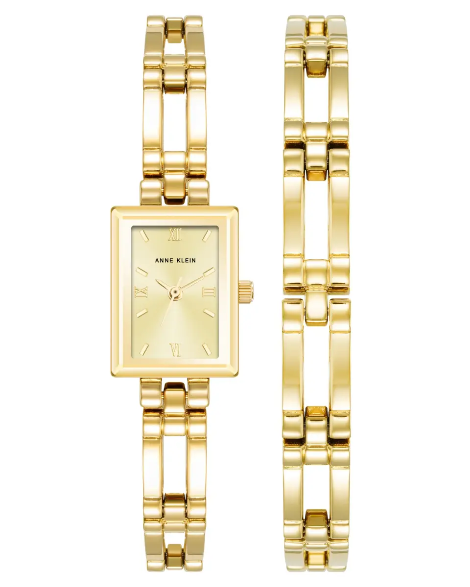 Anne Klein Women's Silver & Rose Gold Tone Bracelet Watch 16mm with Matching Bangle Set - main product image