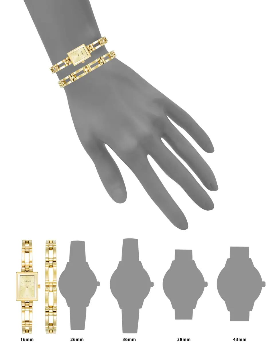 Anne Klein Women's Silver & Rose Gold Tone Bracelet Watch 16mm with Matching Bangle Set - view 2
