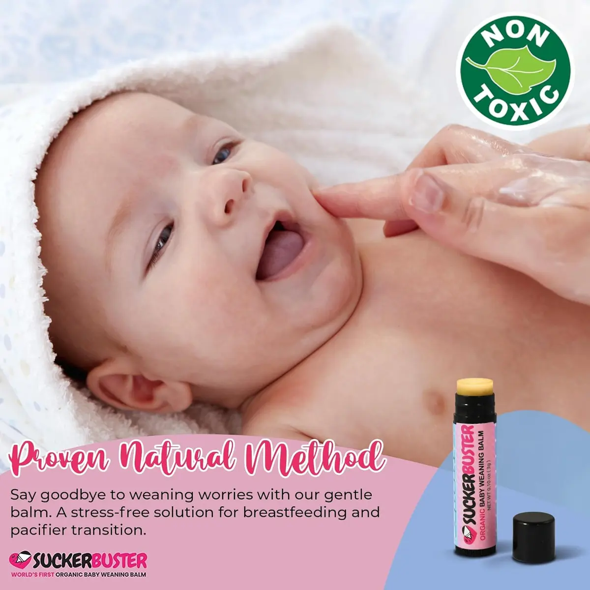 Suckerbuster Organic Baby Weaning Balm Stick 0.2ml (0.10 Fl Oz) | Gentle Weaning for Mothers & Babies - view 5