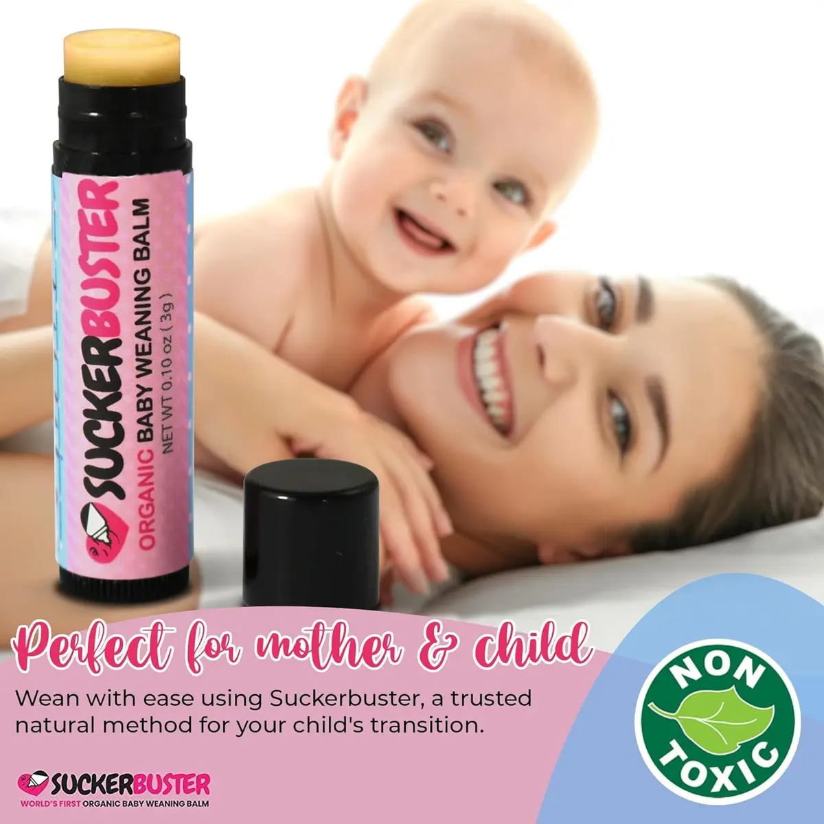 Suckerbuster Organic Baby Weaning Balm Stick 0.2ml (0.10 Fl Oz) | Gentle Weaning for Mothers & Babies - view 7