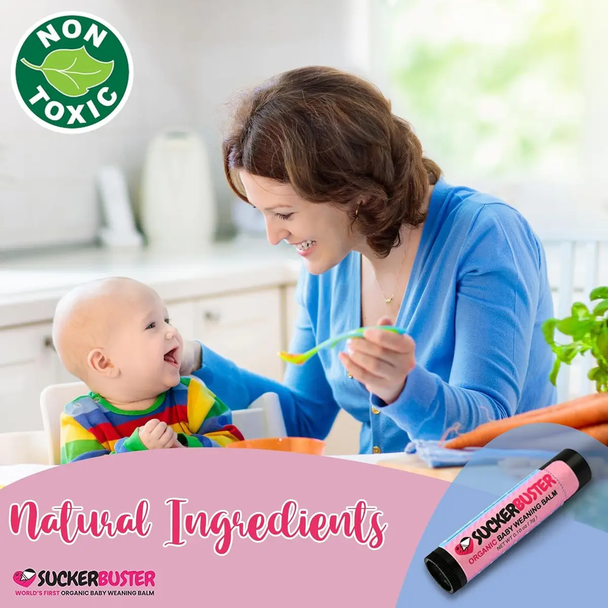 Suckerbuster Organic Baby Weaning Balm Stick 0.2ml (0.10 Fl Oz) | Gentle Weaning for Mothers & Babies - view 8
