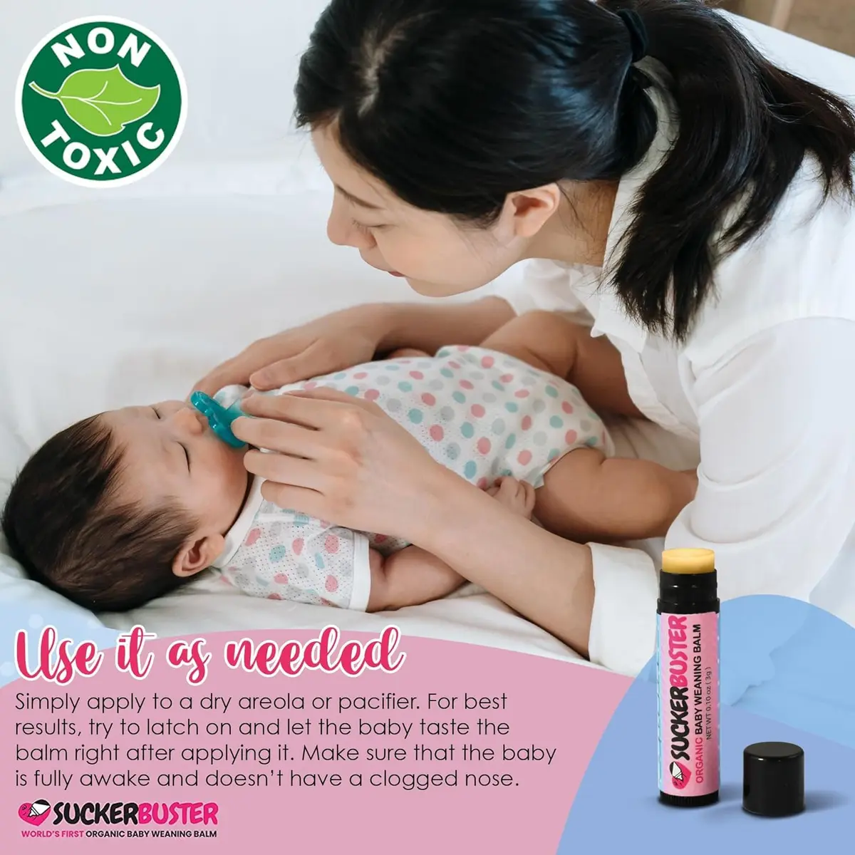 Suckerbuster Organic Baby Weaning Balm Stick 0.2ml (0.10 Fl Oz) | Gentle Weaning for Mothers & Babies - view 9