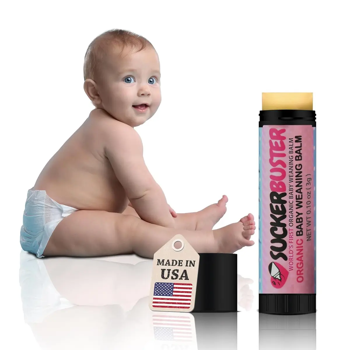 Suckerbuster Organic Baby Weaning Balm Stick 0.2ml (0.10 Fl Oz) | Gentle Weaning for Mothers & Babies - view 4