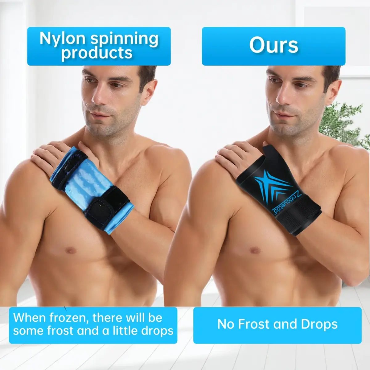 ZNÖCUETÖD Wrist Ice Pack Wrap with Thumb Support | Black, One Size - view 5