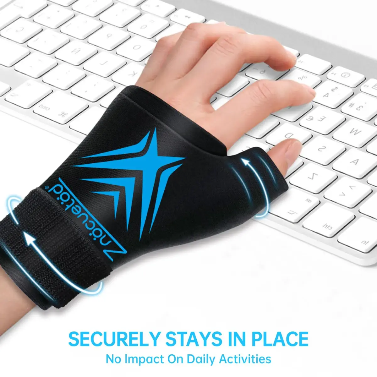 ZNÖCUETÖD Wrist Ice Pack Wrap with Thumb Support | Black, One Size - view 7