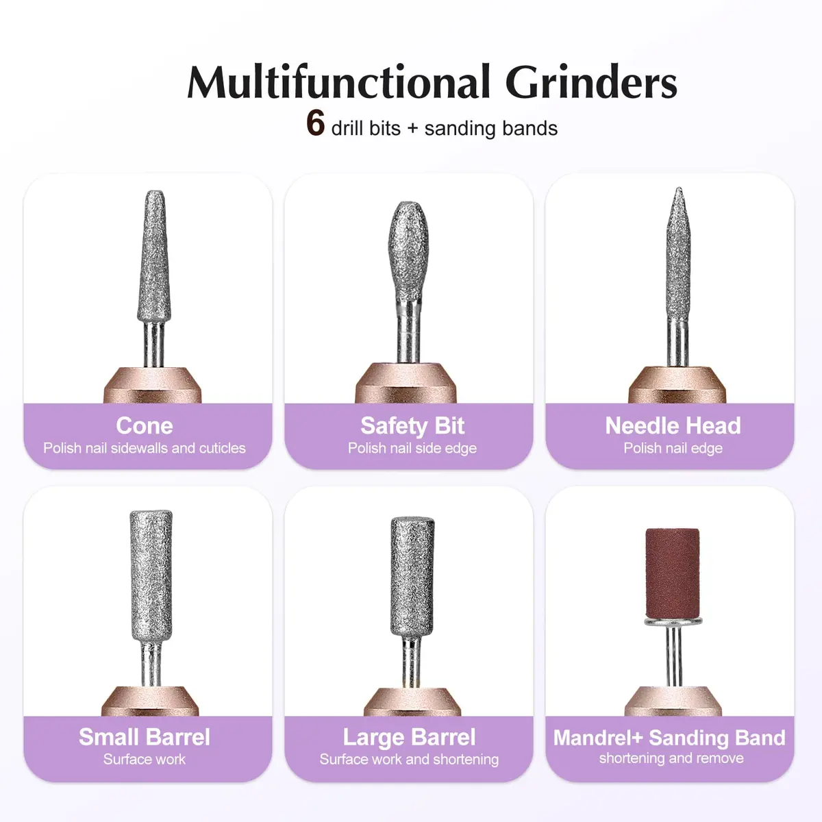 COSLUS C40 Electric Nail Drill Machine Golden | Professional Acrylic Gel Dip Powder Nails, Portable Manicure Pedicure Tools - view 7