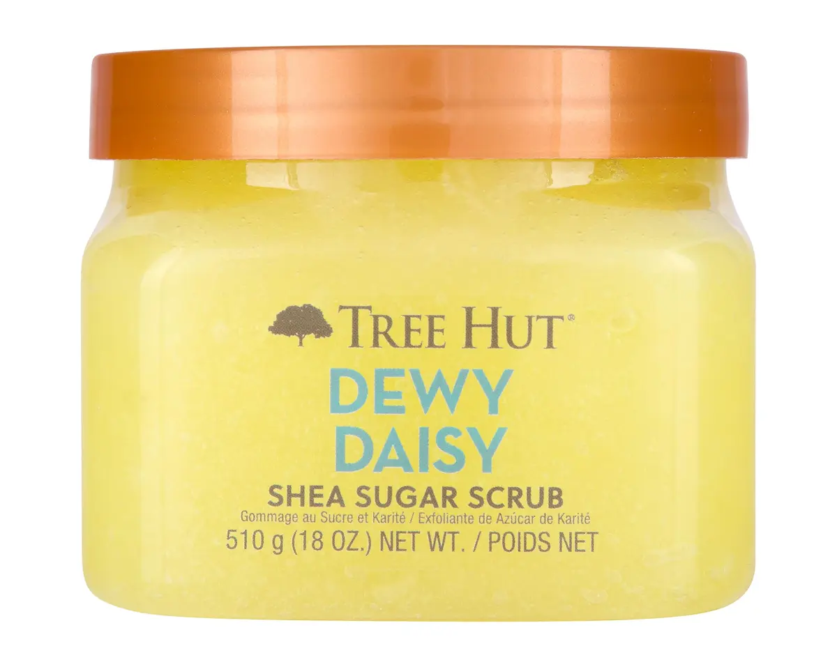 Tree Hut Shea Sugar Scrub, Dewy Daisy, 18 oz | Exfoliating & Nourishing Body Treatment - main product image