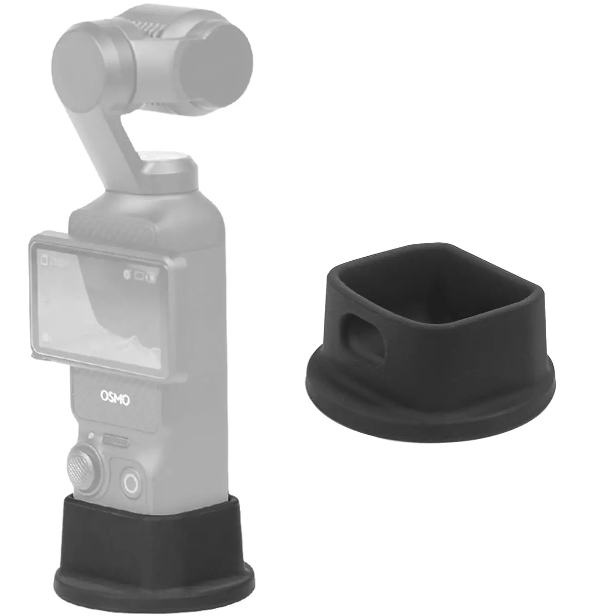FiTSTILL Black Silicone Non-Slip Desktop Mount for DJI Osmo Pocket 4/3, Lightweight and Compact, with Charging Opening | Stable Desktop Base - main product image