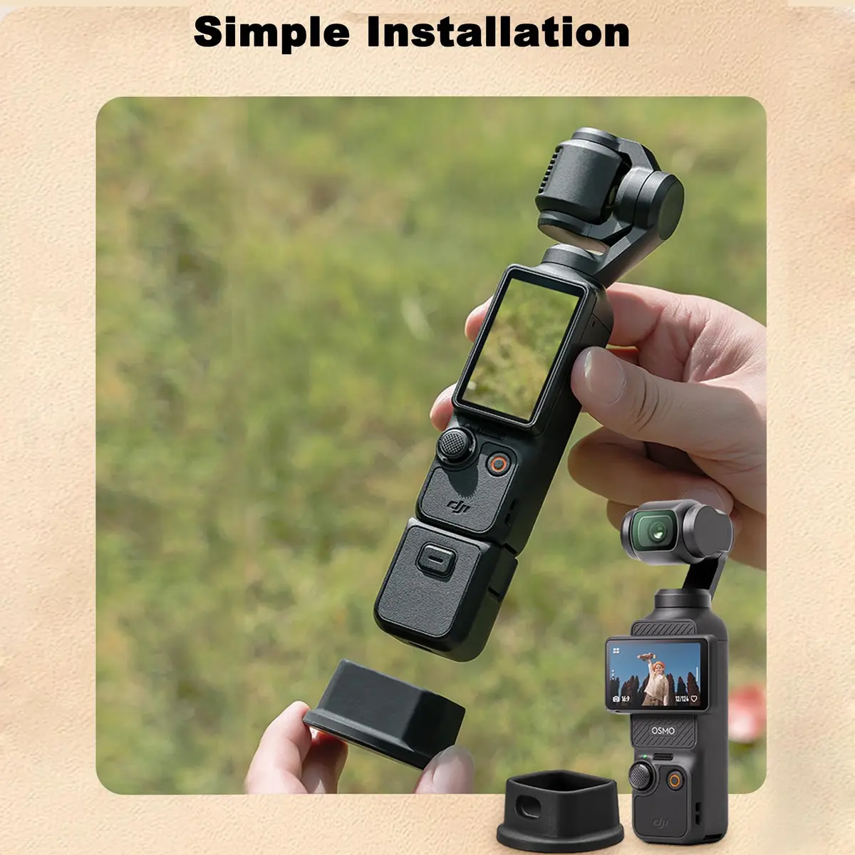FiTSTILL Black Silicone Non-Slip Desktop Mount for DJI Osmo Pocket 4/3, Lightweight and Compact, with Charging Opening | Stable Desktop Base - view 5