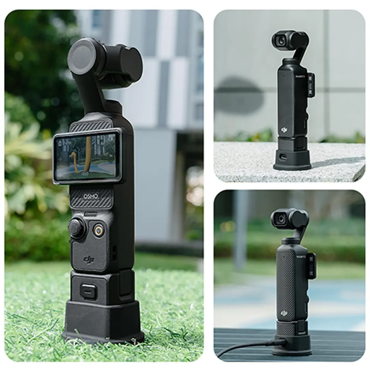 FiTSTILL Black Silicone Non-Slip Desktop Mount for DJI Osmo Pocket 4/3, Lightweight and Compact, with Charging Opening | Stable Desktop Base - view 6