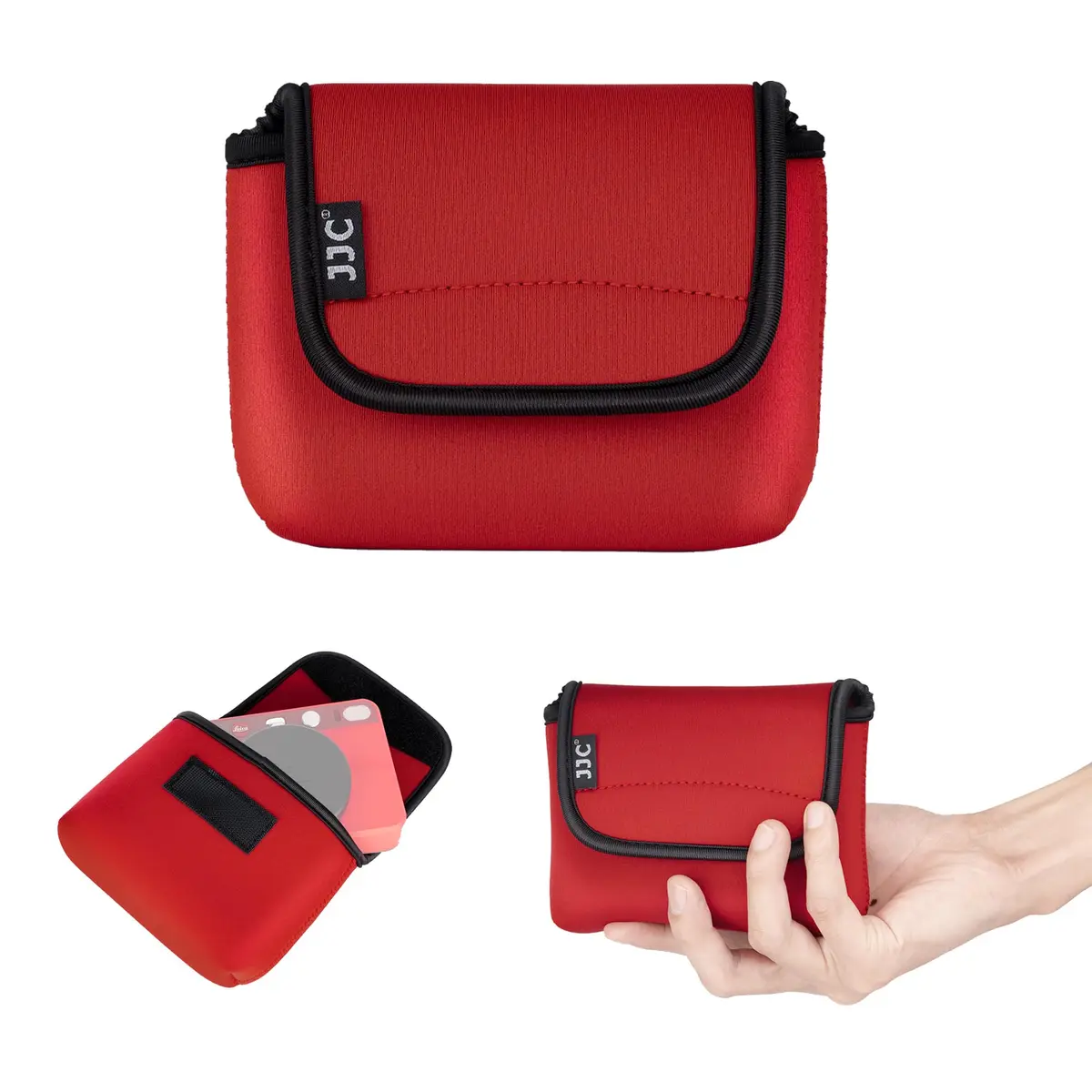 JJC Camera Case for Leica Sofort 2, Fuji X Half, Kodak Ektar H35N, Pixpro WPZ2 (160x120x35mm) | Red Neoprene Pouch - main product image