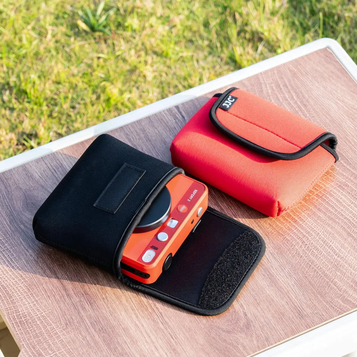 JJC Camera Case for Leica Sofort 2, Fuji X Half, Kodak Ektar H35N, Pixpro WPZ2 (160x120x35mm) | Red Neoprene Pouch - view 5