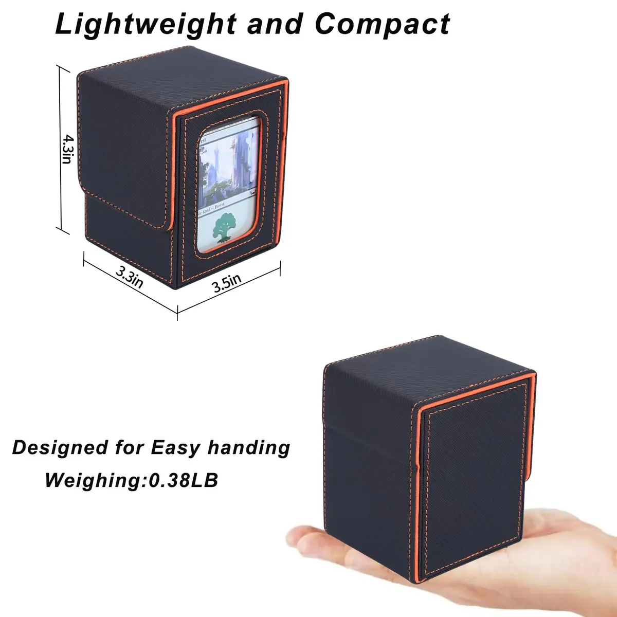 AFIING Commander Deck Box for 100 Double Sleeved Cards | Fits MTG EDH TCG with Side Window & Dividers - view 5