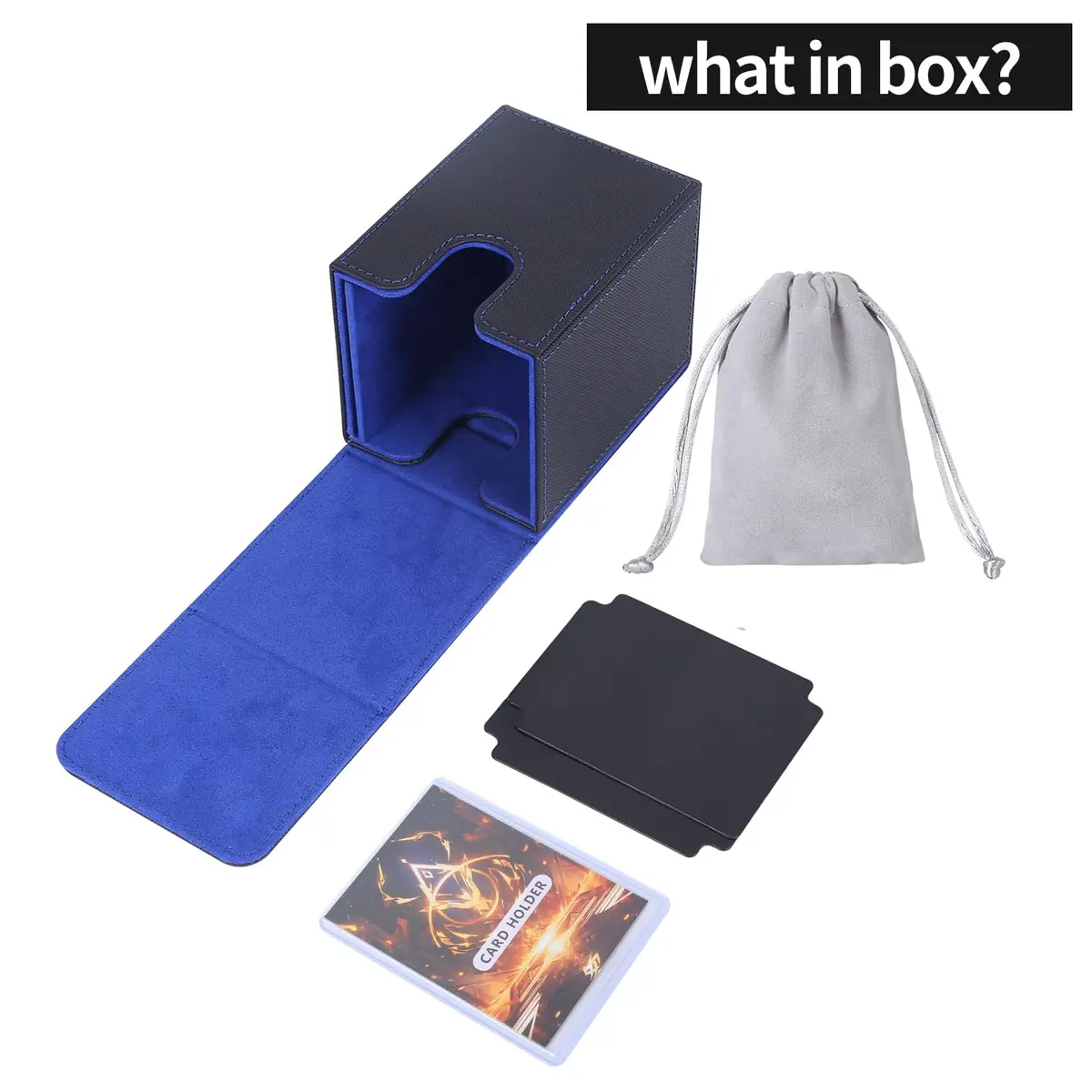 AFIING Commander Deck Box for 100 Double Sleeved Cards | Fits MTG EDH TCG with Side Window & Dividers - view 4