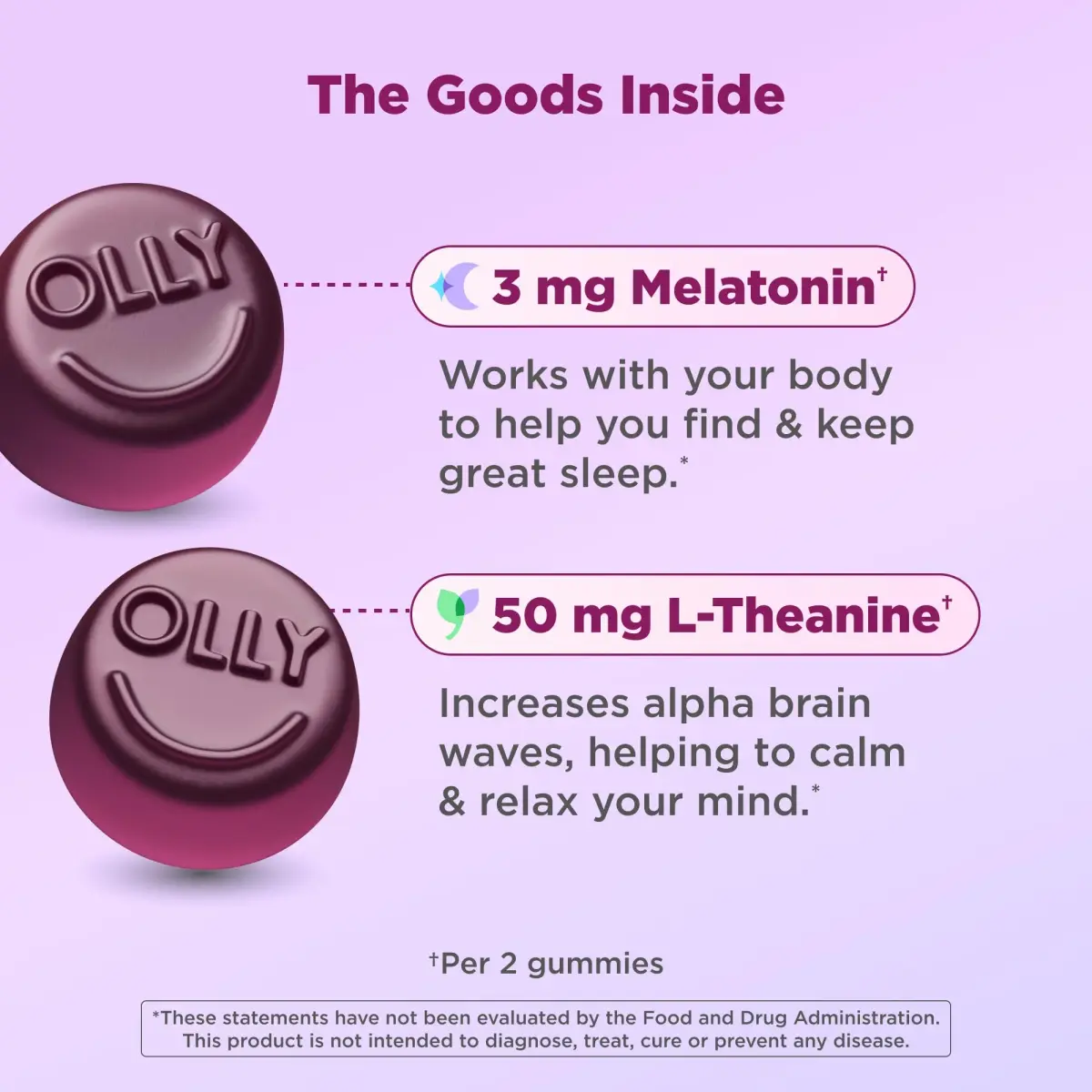OLLY Sleep Support Gummy Supplement, 3 mg Melatonin, L-Theanine - 90 Count | Supports Healthy Sleep Cycle - view 6