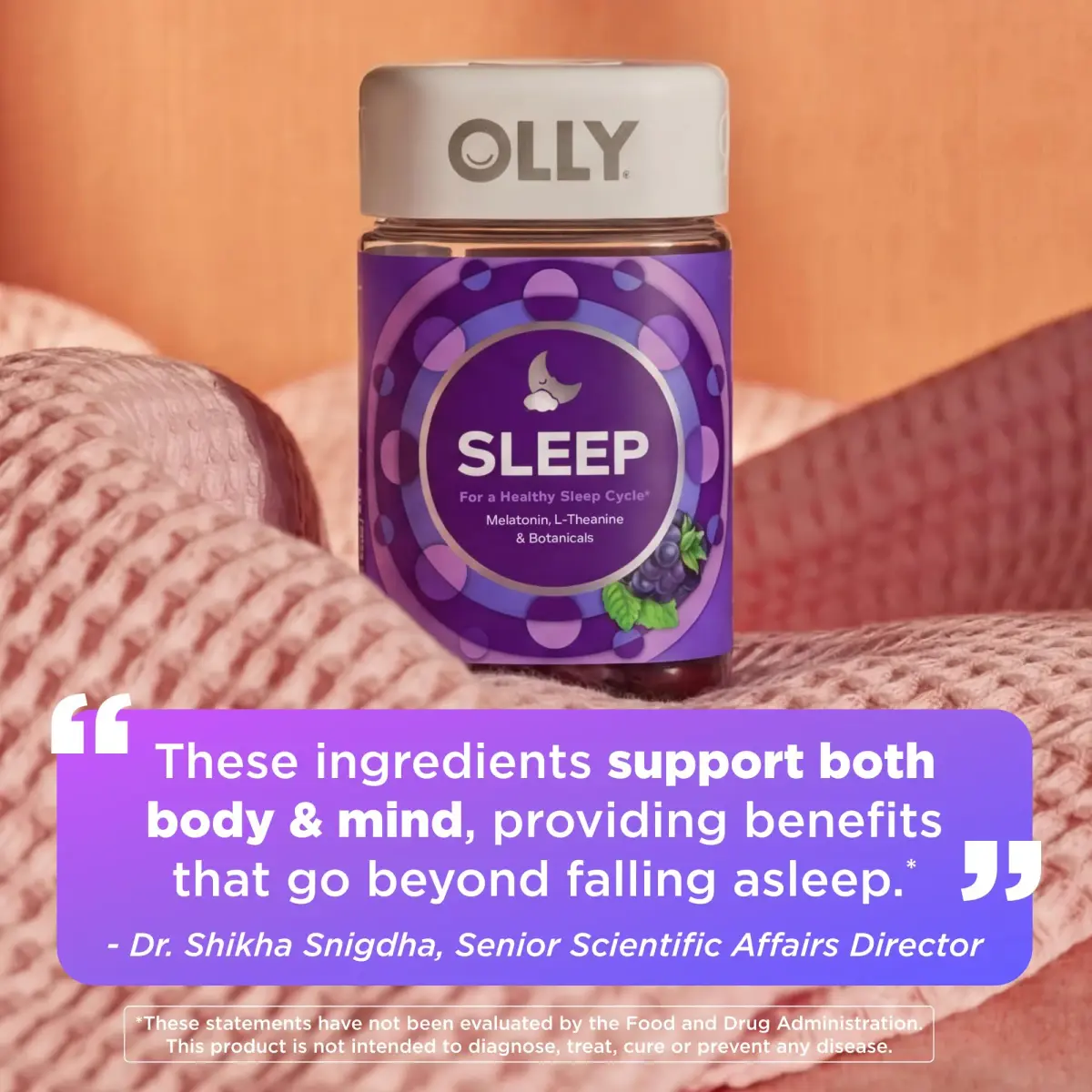 OLLY Sleep Support Gummy Supplement, 3 mg Melatonin, L-Theanine - 90 Count | Supports Healthy Sleep Cycle - view 3