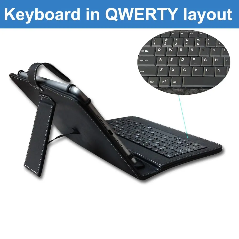 ENJOY-UNIQUE Black QWERTY Keyboard Case for 9.7-11 inch Tablets | USB-C Port, PU Leather, Universal Fit - view 5