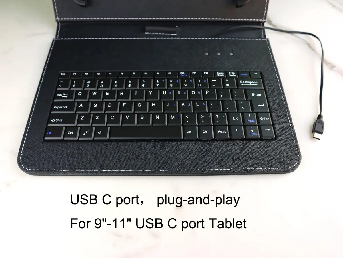 ENJOY-UNIQUE Black QWERTY Keyboard Case for 9.7-11 inch Tablets | USB-C Port, PU Leather, Universal Fit - view 4