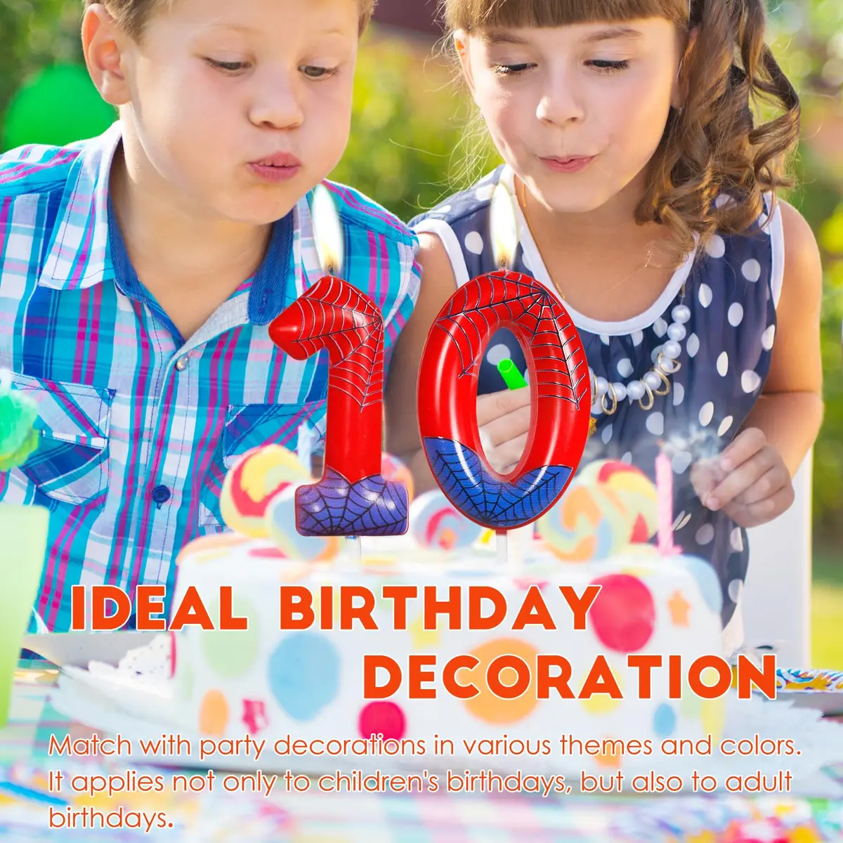 Hongplus 4th Birthday Candles Number 4 | Spider Cartoon Cake Topper for Kids & Adults - view 3
