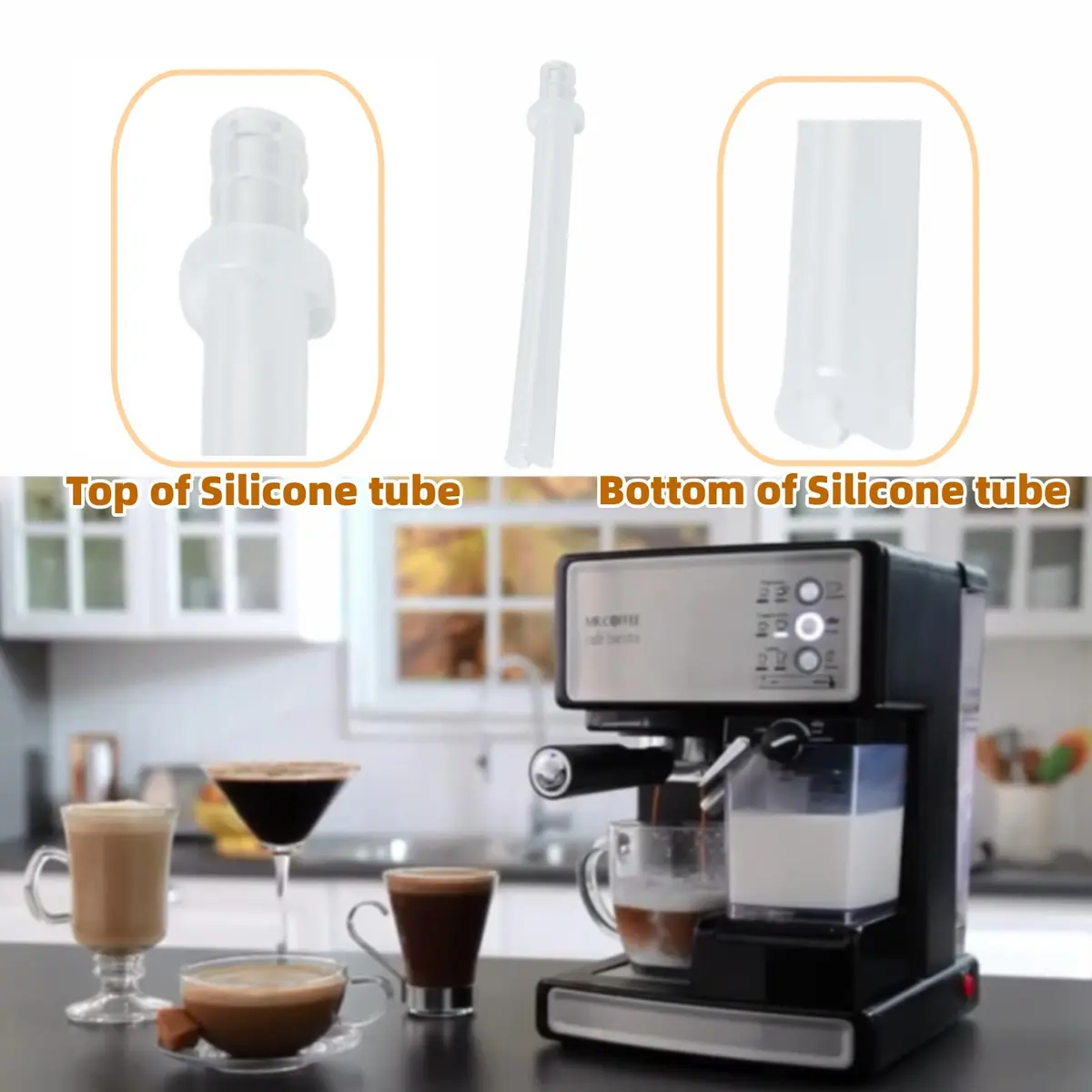 TALSWIF Milk Frothing Silicone Tube 8.99 cm (3.54") Replacement Part for Mr Coffee Espresso Maker | 2-Pack - view 5