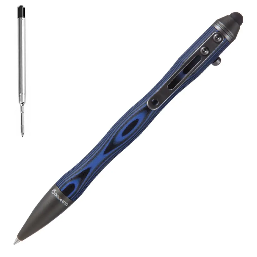 Cool Hand 5.7'' G10 EDC Bolt Action Pen, Touch Screen Stylus, Model 5375-N | Ergonomic large-hand grip, refillable, stylish navy - main product image