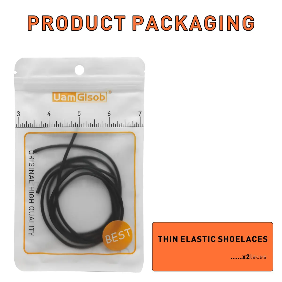 UamGlsob Elastic Speed Laces for On Cloud 5, 6 Running Shoes | No Tie, Stretch, Black, 34in - view 2