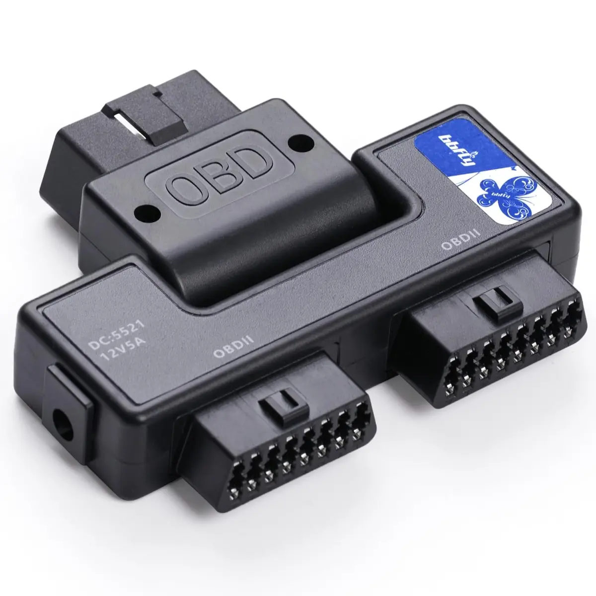 bbfly B33 OBD2 Splitter 1 Male to 2 Female J1962 Adapter with Rotatable Port | 12V 5A DC Connector - view 2