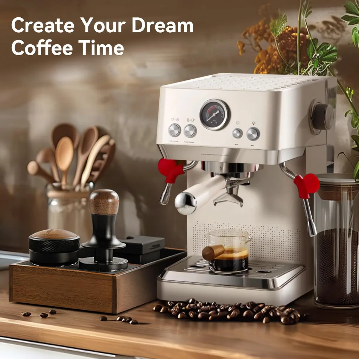 MHW-3BOMBER 53.35mm Espresso Coffee Tamper with Three Spring Loaded Calibrated Espresso Tamper 30lbs | Titanium Coating Black - view 6
