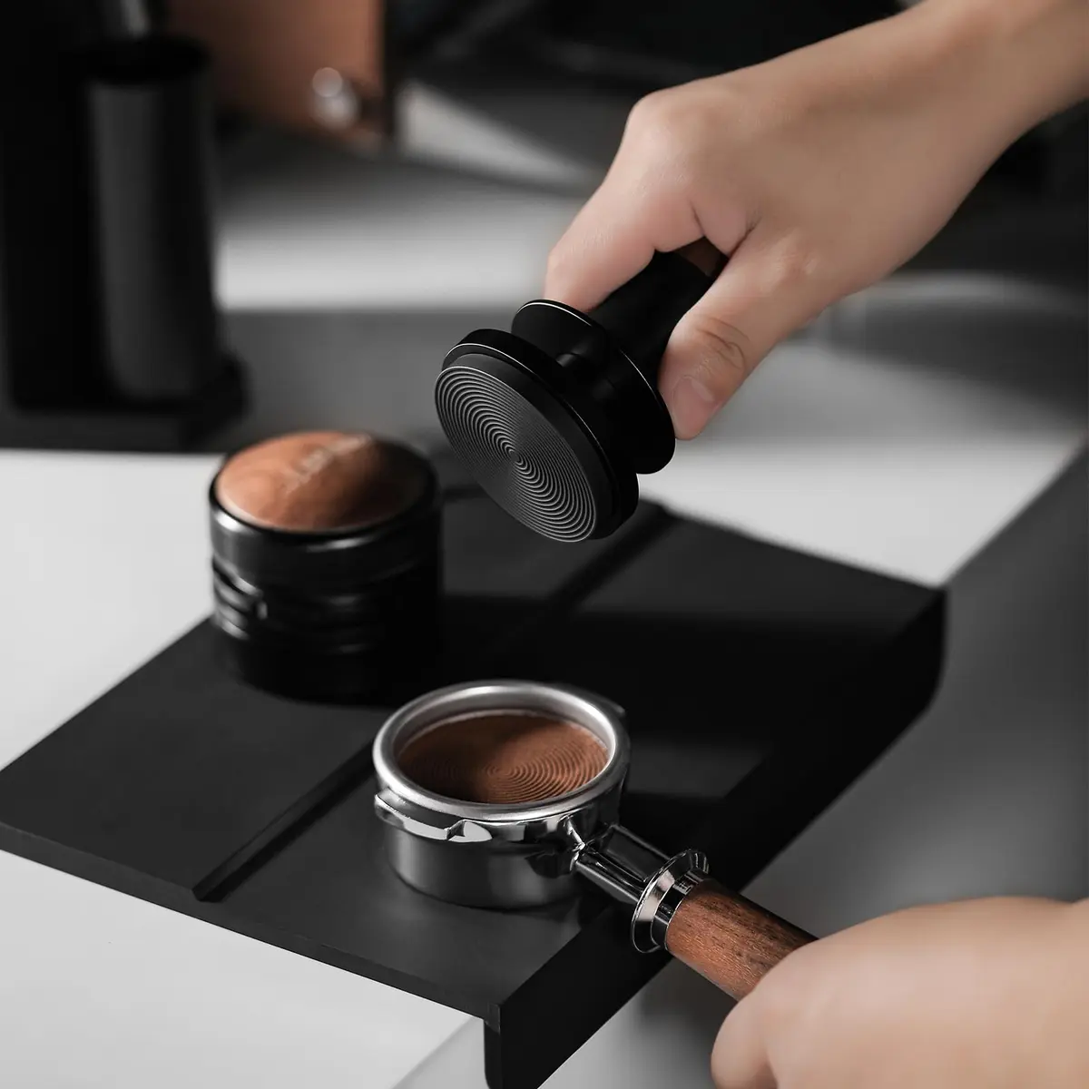 MHW-3BOMBER 53.35mm Espresso Coffee Tamper with Three Spring Loaded Calibrated Espresso Tamper 30lbs | Titanium Coating Black - view 7