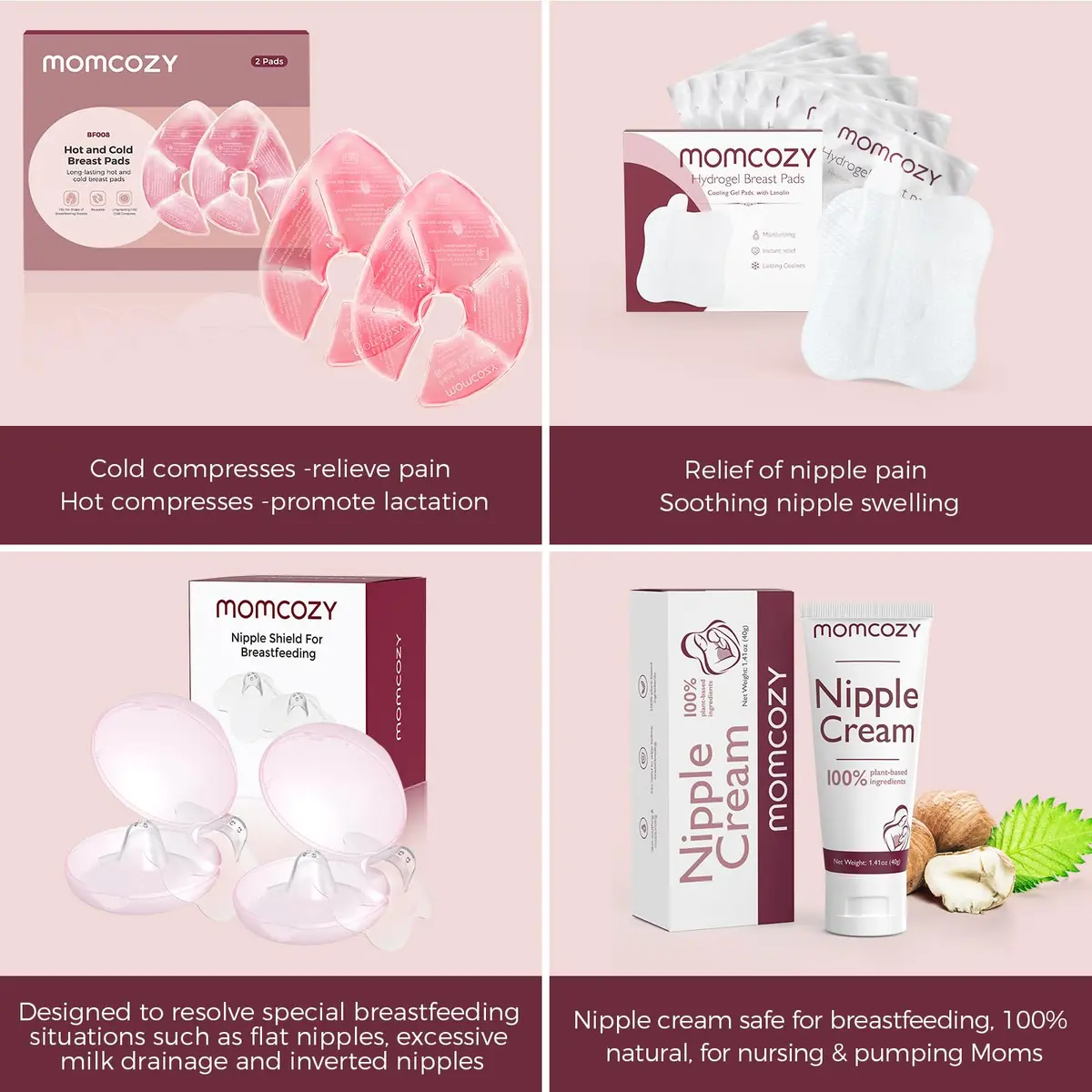 Momcozy Larger Breast Therapy Packs, Hot & Cold Gel Pads with Covers, 2 Count | Essential for Breastfeeding & Postpartum Recovery - view 6