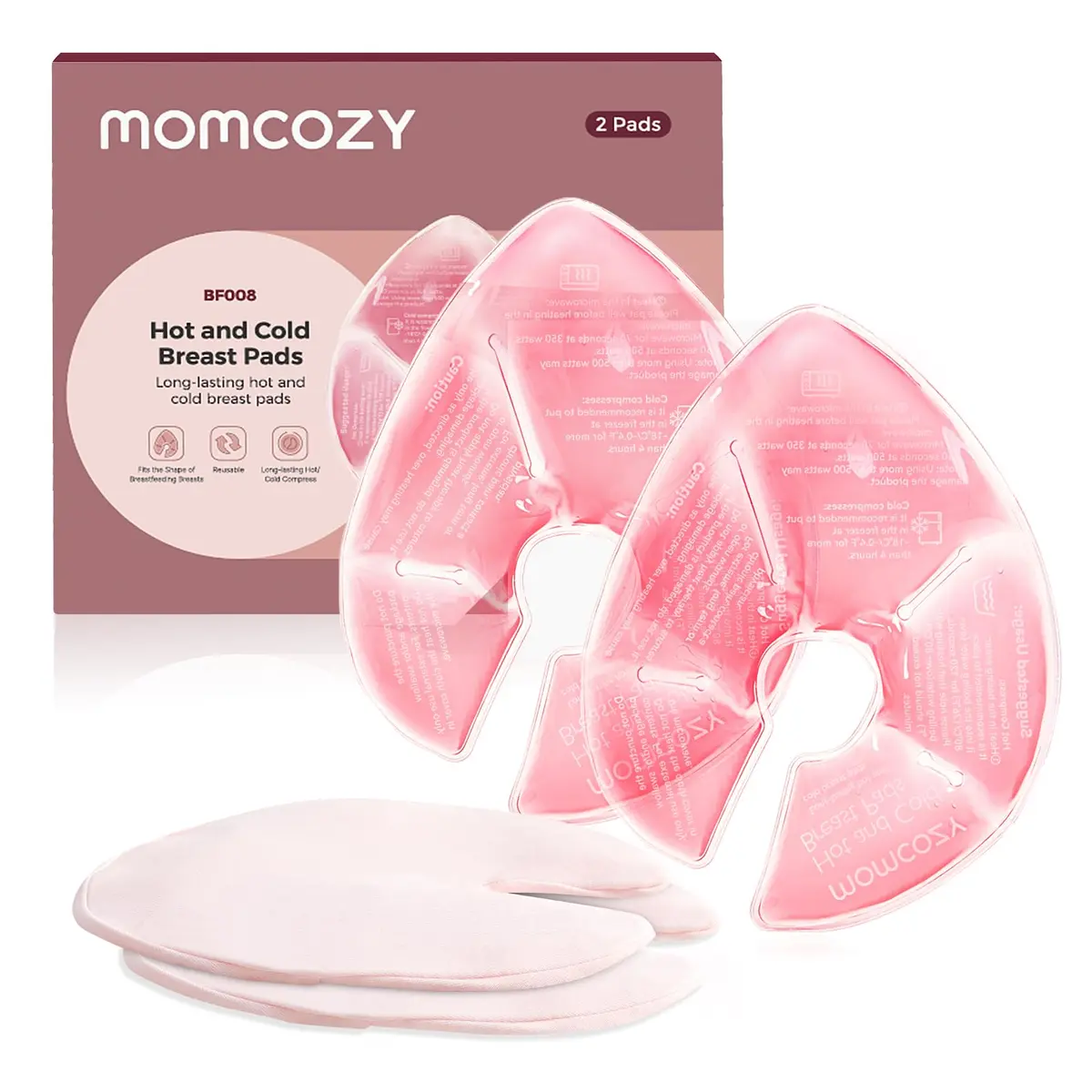 Momcozy Larger Breast Therapy Packs, Hot & Cold Gel Pads with Covers, 2 Count | Essential for Breastfeeding & Postpartum Recovery - main product image