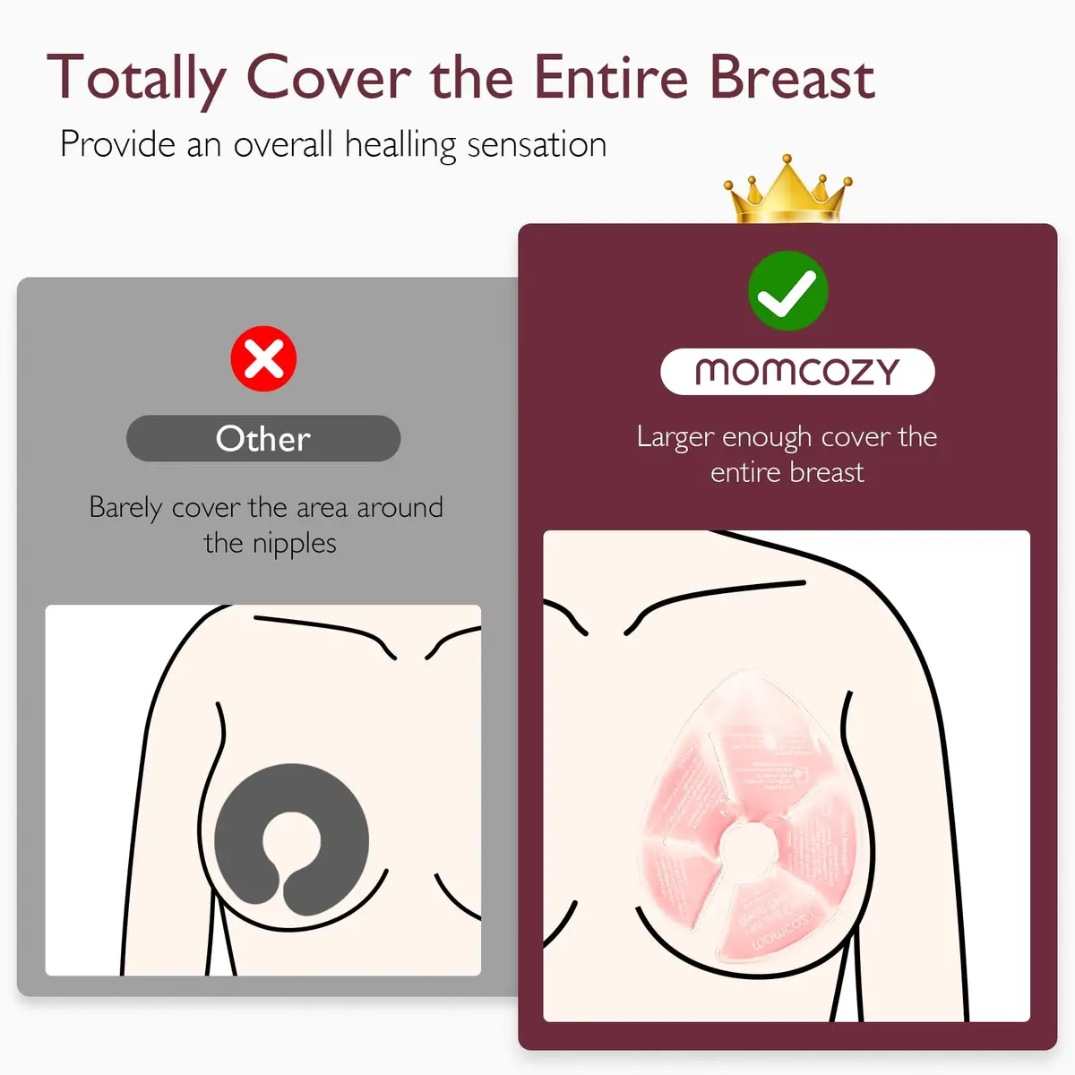 Momcozy Larger Breast Therapy Packs, Hot & Cold Gel Pads with Covers, 2 Count | Essential for Breastfeeding & Postpartum Recovery - view 2