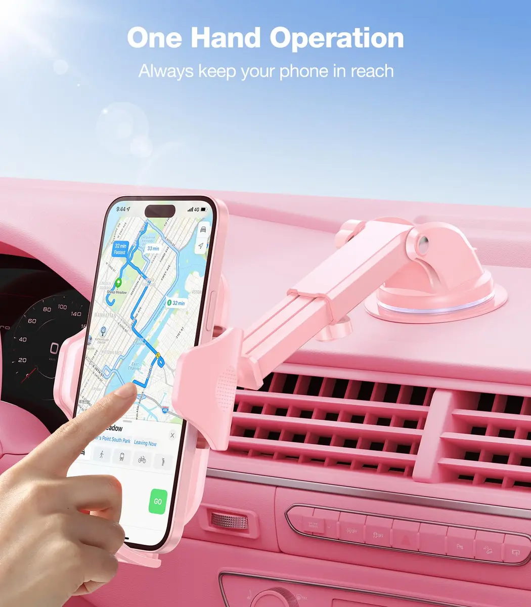 VICSEED Pink Portable Electronic Device Mount | Rally Racing-Grade Stability, 360° Rotatable, Heavy-Duty Suction (4.84-6.93 inch) - view 6