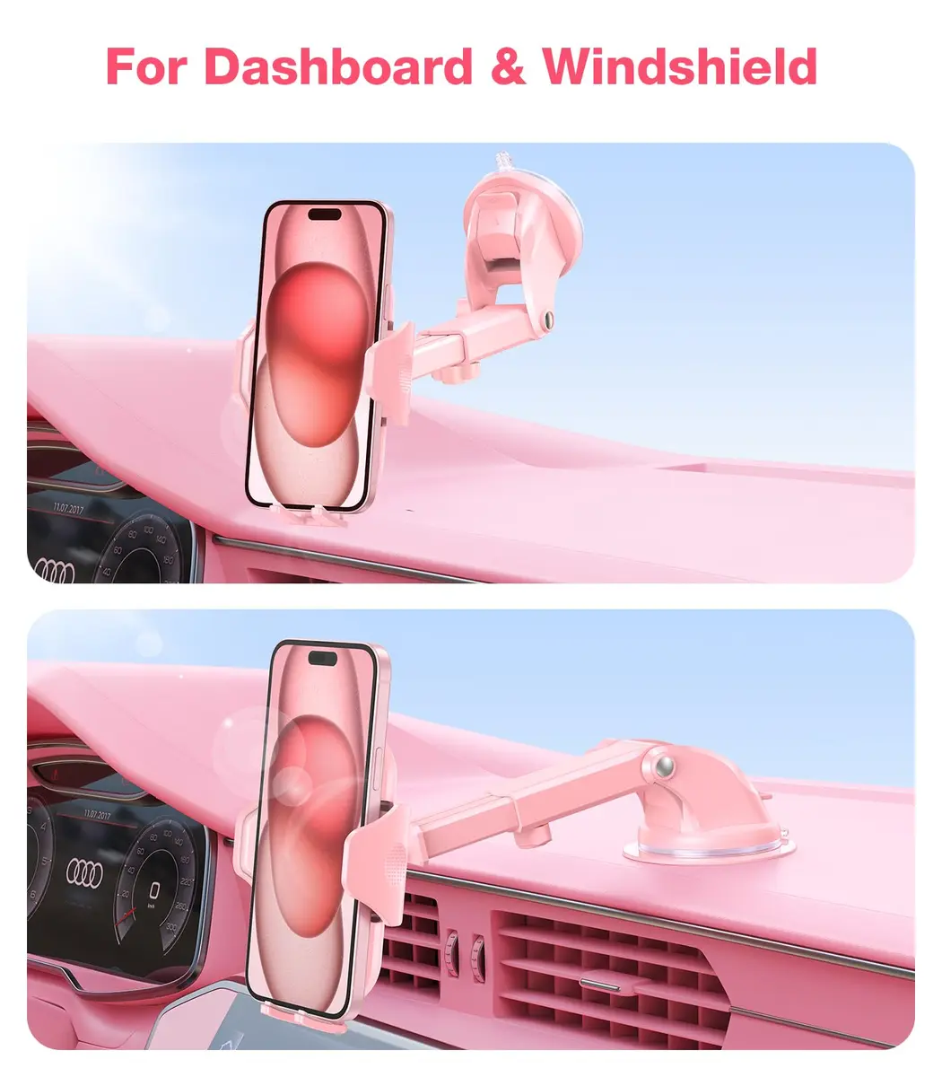 VICSEED Pink Portable Electronic Device Mount | Rally Racing-Grade Stability, 360° Rotatable, Heavy-Duty Suction (4.84-6.93 inch) - view 7