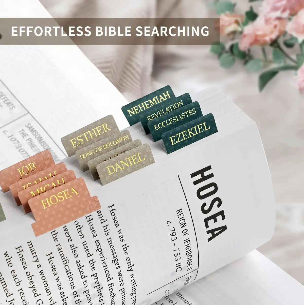 Taja Bible Tabs, 75 Large Print Index Tabs for Old & New Testament | Boho-Inspired Design - view 3