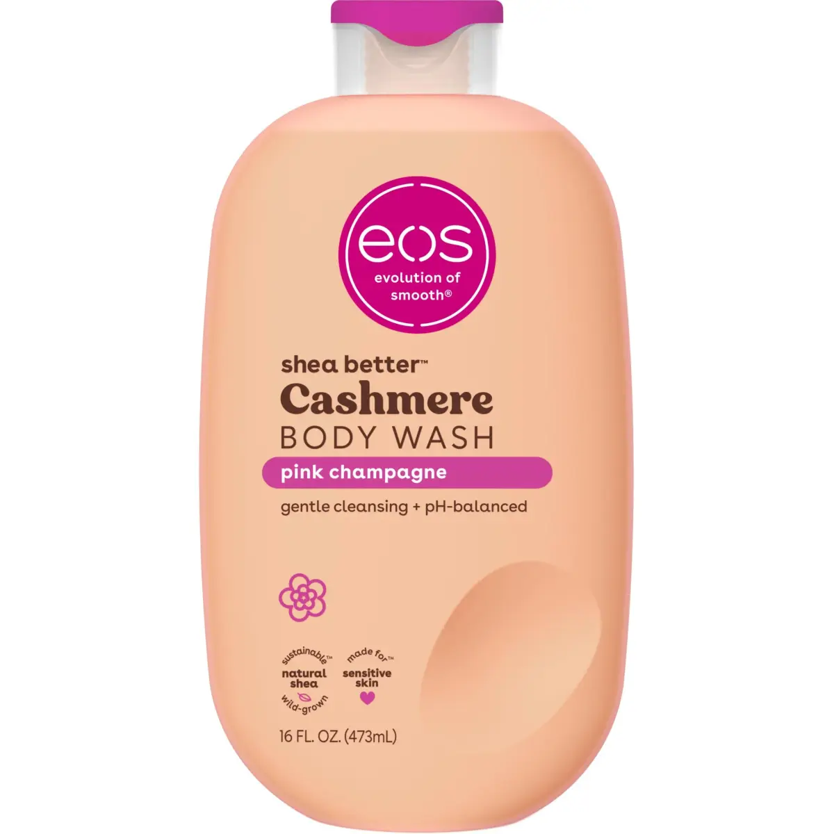 eos Pink Champagne Cashmere Body Wash 473ml (16 fl oz) | pH Balanced for Sensitive Skin - main product image