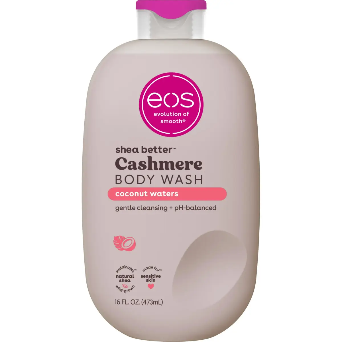 eos Cashmere Body Wash Coconut Waters 473ml (16 fl oz) | Moisturizing Body Wash for Sensitive Skin - main product image
