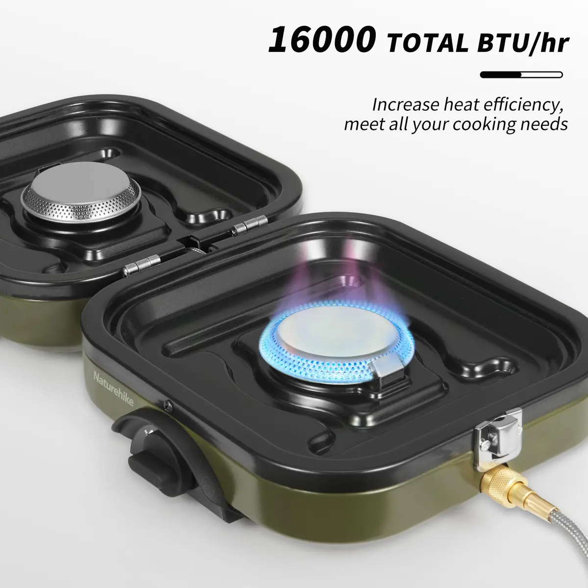 Naturehike 2 Burner Folding Camping Stove with Griddle | Portable Lightweight Gas Stove with Stepless Flame Control - view 5