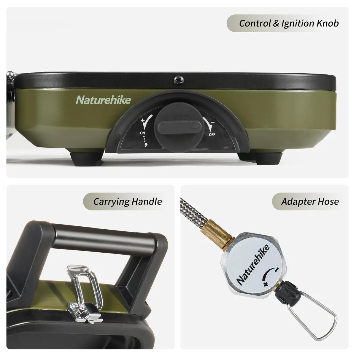 Naturehike 2 Burner Folding Camping Stove with Griddle | Portable Lightweight Gas Stove with Stepless Flame Control - view 4