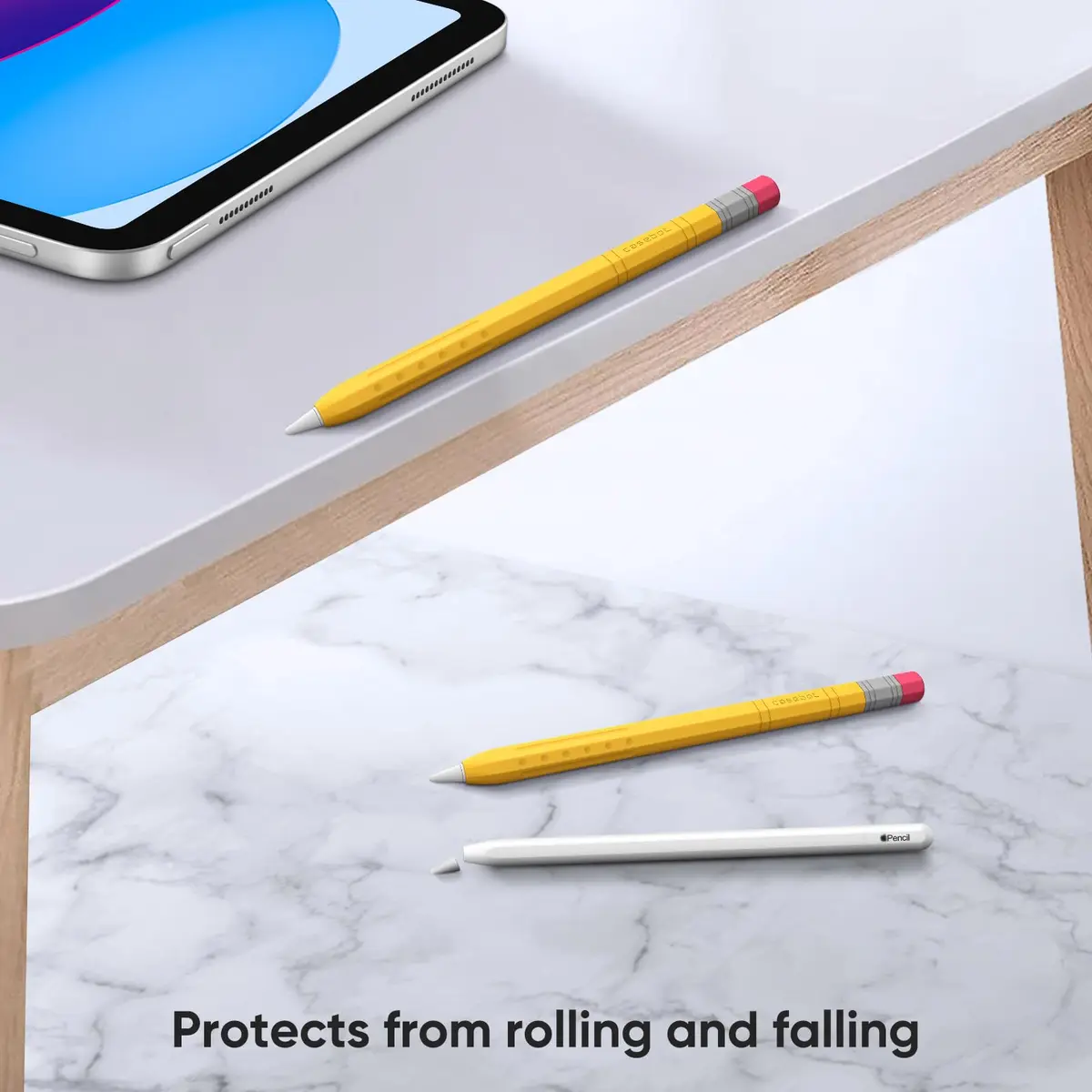 Fintie Soft Silicone Sleeve for Apple Pencil (USB-C), Yellow | Lightweight Pen Protective Cover, Anti-Slip Grip, Ergonomic Design, Writing & Drawing Comfort, Supports Magnetic Attachment - view 7