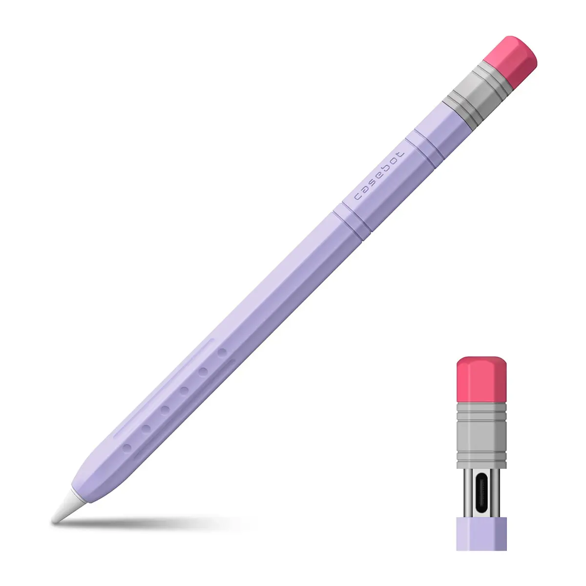 Fintie Soft Silicone Sleeve for Apple Pencil (USB-C) Lilac Purple | Lightweight Pen Protective Cover - main product image