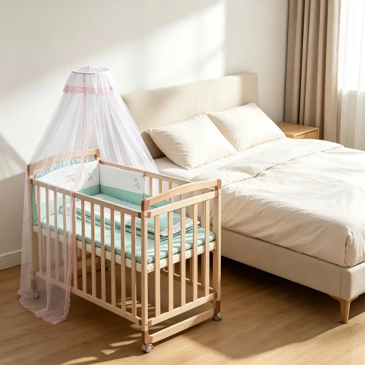 Vawolecy Universal Crib Mosquito Net with Lace Dome Canopy No Stand | Breathable Polyester Mesh, 63in Height x 177in Perimeter - view 5