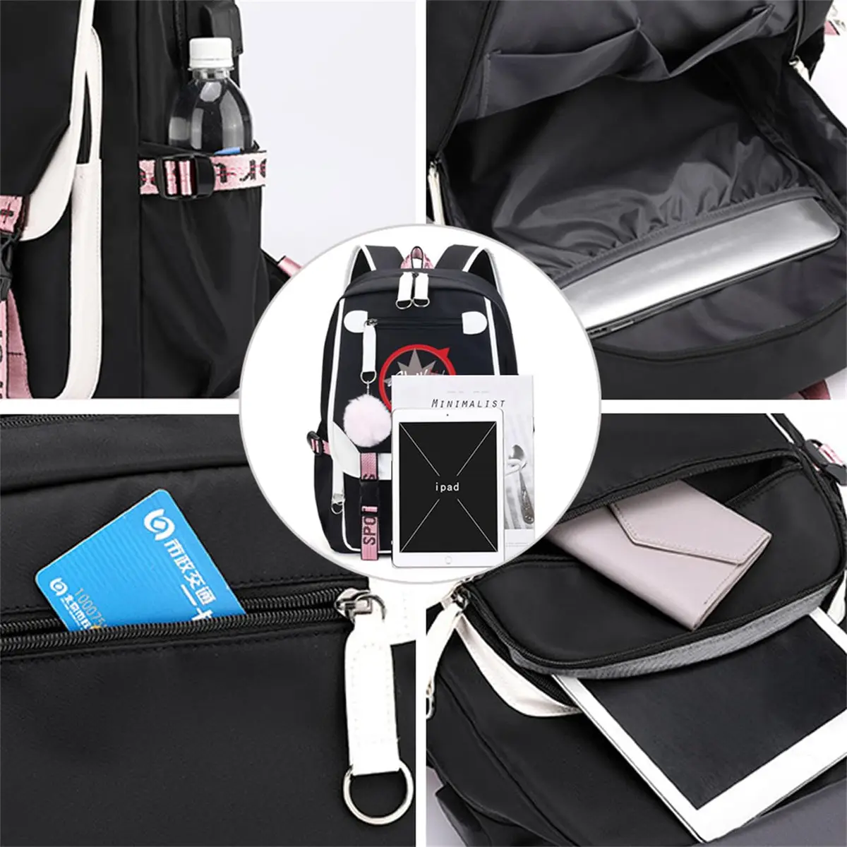 eTel Like Stray Kids Backpack Merch, 11.4 x 6.3 x 18.1in | Casual Book Bag with Laptop Compartment - view 2